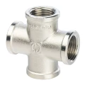 Крестовина STOUT SFT-0031 ВВ 1/2″ Ду15 Ру16, латунная никелированная, внутренняя резьба