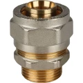 Переходник винтовой STOUT SFS-0001 Дн1/2″x16 с наружной резьбой для металлопластиковых труб, корпус - латунь
