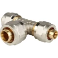 Тройник STOUT SFS-0010 Ду16x20x16 Ру10 переходной винтовой, для металлопластиковых труб, НР-НР-НР, корпус - латунь