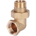 Соединитель угловой STOUT SFT-0056 1/2″ Ду15 Ру10 разъемное соединение американка внутренняя-наружная резьба, уплотнение o-ring кольцо, корпус - латунь
