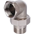 Соединители угловые STOUT SFT-0059 3/4″ Ду20 Ру10 разъемное соединение американка внутренняя-наружная резьба, корпус - никелированная латунь