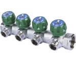Коллектор STOUT SMB 6849 3/4″-1/2″ Ру16 регулирующий, корпус- хромировання латунь, плоское уплотнение, 2 отвода