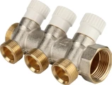 Коллектор STOUT SMB 6851 3/4″-1/2″ Ру10 распределительный, корпус- никелированная латунь, 2 отвода
