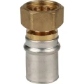 Переходник STOUT SFP-0016 Дн1/2″х16 Ру16 для металлопластиковых труб прессовой с накидной гайкой, корпус - латунь