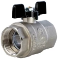 Кран шаровой STOUT SVB-0002 1 1/4″ Ду32 Ру40 полнопроходной, двухходовой, латунь CW617N, уплотнение - PTFE, внутренняя резьба, ручка-бабочка