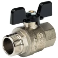 Кран шаровой STOUT SVB-0004 3/4″ Ду20 Ру50 полнопроходной, двухходовой, латунь CW617N, уплотнение - PTFE, внутренняя резьба / наружная резьба, ручка-бабочка