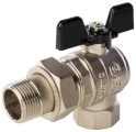 Кран шаровой STOUT SVB-0008 3/4″ Ду20 Ру50 полнопроходной, двухходовой, латунь CW617N, уплотнение - PTFE, внутренняя резьба / наружная резьба, ручка-бабочка