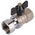 Кран шаровой STOUT SVB-0009 3/4х3/4″ Ду20x20 Ру30 стандартнопроходной, двухходовой, латунь CW617N, уплотнение - PTFE, внутренняя резьба / накидная гайка, ручка-бабочка