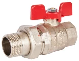 Кран шаровой STOUT SVB-1007 1″ Ду25 Ру40 полнопроходной, двухходовой, латунь CW617N, уплотнение - PTFE, внутренняя резьба / американка, ручка-бабочка