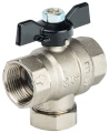 Кран шаровой STOUT SVF 0002 3/4″ Ду20 Ру30 полнопроходной, двухходовой, латунь CW617N, уплотнение - PTFE, внутренняя резьба, ручка-бабочка