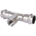 Тройник SANHA 9130G Дн15x1/2″x15 Pу16 ВПр-ВР-ВПр, из нержавеющей стали, прессовый