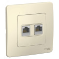 Розетка Systeme Electric BLANCA 2СП RJ45 компьютерная цвет - молочный