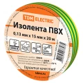 Изолента самозатухающая TDM ширина - 15 мм, длина - 20 м, толщина - 0.13 мм, материал - поливинилхлорид, цвет - желто-зеленый Изолента самозатухающая TDM ширина - 15 мм, длина - 20 м, толщина - 0.13 мм, материал - поливинилхлорид, цвет - желто-зеленый