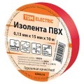Изолента самозатухающая TDM ширина - 15 мм, длина - 10 м, толщина - 0.13 мм, материал - поливинилхлорид, цвет - красный Изолента самозатухающая TDM ширина - 15 мм, длина - 10 м, толщина - 0.13 мм, материал - поливинилхлорид, цвет - красный