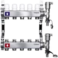 Коллекторные группы TEBO 1х3/4″ Ру10 2-12 выходов, с дренажным краном и воздухоотводчиком, внутренняя резьба, корпус - нержавеющая сталь