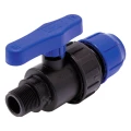 Кран шаровой TEBO Дн20х1/2″ Ру10 разъемный, полипропиленовый, компрессионное/наружная резьба, управление ручка-рычаг для труб ПНД