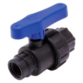 Кран шаровой TEBO TR-TB Дн1/2″x1/2″ Ру10 разъемный, полипропиленовый, внутренняя/внутренняя резьба, управление ручка-рычаг для труб ПНД