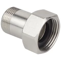 Штуцер TEBO 1/2х3х4″ Ду15х20 Ру40 наружная резьба/накидная гайка, корпус - латунь никелированная
