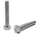 Болт Т шестигранный Технотрон М16х55 с полной резьбой, корпус - сталь, класс прочности 8.8, оцинкованный, весовой, фасовка - 20кг, DIN 933
