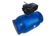 Кран шаровой Temper 682 Ду125 Ру25 с измерительными ниппелями, стандартнопроходной, регулирующий, двухходовой, углеродистая сталь 20, под приварку, уплотнение - PTFE, с редуктором