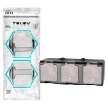 Розетка TOKOV ELECTRIC Dita 3-местная открытой установки с заземлением со шторками и крышкой, номинальный ток - 16 А, степень защиты IP54, цвет - карбон