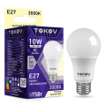 Лампа светодиодная TOKOV ELECTRIC А60 матовая, мощность - 10 Вт, цоколь - E27, световой поток - 750 лм, цветовая температура - 3000 K, форма - грушевидная