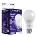 Лампа светодиодная TOKOV ELECTRIC А60 матовая, мощность - 10 Вт, цоколь - E27, световой поток - 750 лм, цветовая температура - 4000 K, форма - грушевидная