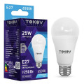 Лампа светодиодная TOKOV ELECTRIC А60 матовая, мощность - 25 Вт, цоколь - E27, световой поток - 2400 лм, цветовая температура - 6500 K, форма - грушевидная