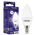 Лампа светодиодная TOKOV ELECTRIC С37 матовая, мощность - 7 Вт, цоколь - E14, световой поток - 550 лм, цветовая температура - 4000 K, форма - свеча