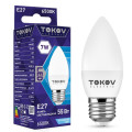 Лампа светодиодная TOKOV ELECTRIC С37 матовая, мощность - 7 Вт, цоколь - E27, световой поток - 500 лм, цветовая температура - 6500 K, форма - свеча