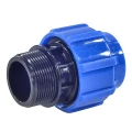 Муфта ТПК-АКВА Дн20х1/2″ Ру16 соединительная для ПНД труб, материал - полиэтилен, присоединение - компрессионное / наружная резьба