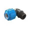 Отвод компрессионный ПЭ ТПК-АКВА 5001 НР Дн20x1/2″ Ру16 90° с наружной резьбой