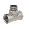 Тройник БАЗ Т никель 1/2″ Ду15x15x15 Ру40, корпус - латунь, внутренняя/наружная/внутренняя резьба, никелированный