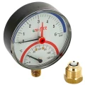Термоманометр радиальный UNI-FITT 311D3442 0-10бар, 120°С, корпус 80мм, присоединительный размер 1/2″, класс точности 2.5