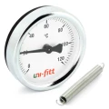 Термометр накладной UNI-FITT 320D4030 биметаллический до 120°C, корпус 63мм, класс точности 2.5, с пружиной для крепления