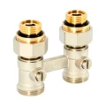 Узел нижнего подключения Uni-Fitt НН (евроконус) 1/2″x3/4″ прямой, со встроенными вентилями, с ниппелями