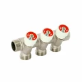 Коллектор Uni-Fitt 400N 3/4″x3x1/2″ Ду20 Ру10 с регулирующими клапанами, наружная резьба, материал- латунь, покрытие - никель