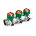 Коллектор Uni-Fitt 414C 1″x3x3/4″ Ду25 Ру16 с вентилями и выходами под 90 градусов, наружная/внутрення резьба, материал- латунь, покрытие - хром