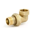 Соединитель латунный Uni-Fitt 1/2″ Ду15 Ру30 разъемный, угловой, с плоской прокладкой, корпус - латунь, присоединение - внутренняя/наружная резьба, страна - Италия