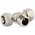 Тройник для металлопластиковых труб Uni-Fitt Ду16x1/2″x16 Ру10 корпус - латунь, покрытие - никель, присоединение - пресс/наружная резьба