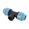 Тройник компрессионный Unidelta Deltone Дн32x1/2″ Ру16 для труб из ПНД, корпус - полипропилен PP-B, присоединение - компрессионное / внутренняя резьба