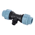 Тройник компрессионный Unidelta Deltone Дн25x1/2″ Ру16 для труб из ПНД, корпус - полипропилен PP-B, присоединение - компрессионное / наружная резьба