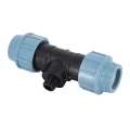 Тройник компрессионный Unidelta Deltone Дн32x3/4″ Ру16 для труб из ПНД, корпус - полипропилен PP-B, присоединение - компрессионное / наружная резьба