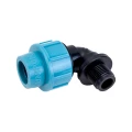 Отвод Unipump 90° КОМ-НР Дн20х1/2″ Ру16 для труб ПНД, присоединение - компрессионное / наружная резьба, материал - полипропилен