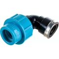 Отвод Unipump 90° КОМ-ВР Дн20х1/2″ Ру16 для труб ПНД, присоединение - компрессионное / внутренняя резьба, материал - полипропилен