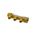 Коллектор Uponor Q&E 3/4″ Ду20 выходов 3-3/8″ Ру16, внутренняя/наружная резьба, выходы наружая резьба, корпус – латунь
