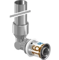 Угольник Uponor S Press Plus Дн16х350мм Ру10  пресс, латунный, луженый, для металлопластиковых труб Угольник Uponor S Press Plus Дн16х350мм Ру10  пресс, латунный, луженый, для металлопластиковых труб