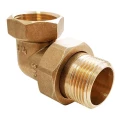 Соединитель Valfex VF.098.L.012 1/2″ Ду15 Ру40 латунь, американка, угловой, внутренняя/наружная резьба