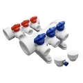 Комплект коллекторной группы Valfex Дн40x3x20 Py25, с отсеченными шаровыми кранами, корпус - полипропилен PP-R, присоединение - внутренняя сварка, цвет - белый