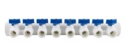 Коллектор с шаровыми кранами Valfex Дн40/8*20 Py25, корпус PP-R, синий